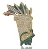 Мямовая вытумана маска с твердым подвесным ожерельем Мужчина/Женщины Микросоколонный хип -хоп золотой серебряный цвет