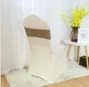 2021 Bandes de chaise décorées de paillettes Or Argent MultiColors Polyester Lycra Spandex Stretch Chair Sash Wedding Party Event Banquet Universal