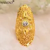 Klusterringar Wando Etiopiska Big Multicolor Gold Color for Women Trendy African Arab Ring Middle East Jewelry Charm Party Wedding Present