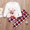 2020 Christmas Family Matching Pajamas Set Deer Adult Kid Family Matching Clothes TopPants Xmas Sleepwear Pj039s Set Baby Romp3026649