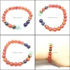 Beaded, Strands Bracelets Sn1342 Fashion For Women Trendy Natural Carnelian 7 Chakra Mala Yoga Bracelet Meditative Yogi Nce Jewelry Drop Del