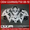 OEM для впрыска для Suzuki GSXR 600 750 CC GSXR-750 K8 GSXR-600 600CC 750CC 08-10 Body 88NO.10 GSX-R600 GSXR750 08 09 10 GSXR600 GSX-R750 2008 2009 2010 Gloseing Glossy White