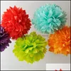 Decorative Wreaths Festive Home & Gardenwholesale- 1Pcs Largr 12Inch Props Decoration Flowers For Car Supplies Tissue Paper Pom Poms Wedding