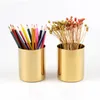 Suporte de caneta de cilindro de aço inoxidável para suporte multi use lápis titular titular copo 400ml estilo nórdico bronze ouro vaso mma123