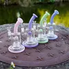 독특한 물 담뱃대 Matrix Birdcage Perc Heady Glass Bong 돔 포콜라이터 챔버 오일 Dab rigs 보라색 핑크 그린 물 파이프 14mm 그릇