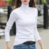 Solid Full Mouw Roze Tops Dames T-shirt Turtleneck Blusas Mujer de Moda Elegant Vintage 6974 50 210506