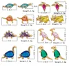 Ins créatives incrustées zircon dinosaur boucles d'oreilles mignonnes mignonnes réelles couleurs plaquées d'or boucle d'oreille pour les femmes bijoux de la mode des filles