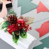 Decorações de Natal 10pcs Ornamento de árvore Casa Partido Casamento PO Prop Decoração DIY Falske Hastes Holiday Feriado Ramos artificiais de frutas artificiais