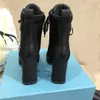 lyxiga designerläder- och nylonstövlar Mode Biker Australia Booties Dam Vinterplattform Sneakers storlek 35-41 Eur (med kartong)