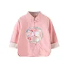 Mudkingdom Baby Boys Girls Chinese Style T-Shirts Long Sleeve Cotton Fashion Embroidery Children Tops Casual Kids Clothes 210615