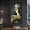 Graf der Ziege, kreativer Tier-Ölgemälde-Druck auf Leinwand, Kunstbeiträge und Drucke, nordische Retro-Kunstbilder für Wohnzimmer199D