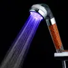 Color Shower Head LED Temperature Sensing Faucet Bathroom Water Anion Filter Douche Sets