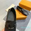 2021 Herr Designer Loafers Shoes Classic Slip-On Luxurys Vintage Dress Sneakers Metal Button Real Leather Brand