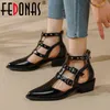 Sangren Fedonas Roma Estilo Mulheres Clássico Primavera Botas De Verão Genuíno Couro Alto Salto Nova Chegada Voltar Zíper Elegante Mulher Sapatos 220303