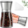 Stainless Steel Manual Salt Pepper Mill Grinder Seasoning Bottle Grinder Glass Kitchen Accessaries Tool Premium Salt Grinder T50084726509