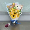 Simpatico bouquet di fiori Orsacchiotto di peluche Peluche Cartone animato Confezione regalo Creativo Compleanno Laurea Regali di Natale H0824