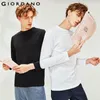 GiordanoメンズTシャツ2パック長袖ソリッドTee Shirt Homme 100％コットンパック2カミセタマスコリンマルチカラーTシャツ男性Y0322