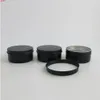 50 x 100g Shining Black Frost Aluminium Jar Container 100cc Boîtes en métal pour gel en poudre crème utiliser 100ml conteneurs en aluminium qté
