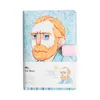A5 Anteckningsblock Van Gogh Söt läderficka Journal Planner Veckans dagbok Resenärer Anteckningsbok med färgade sidor Stationery 210611