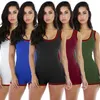 Yaz Kadınlar Tonpers artı 2xl kolsuz tulumlar Tags bodysuits sıradan skinny tulumlar siyah kısayollar düz renk tozluk dhl 5019