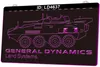 LD4637 General Dynamics Land Systems Tank 3D Incisione LED Insegna luminosa Vendita al dettaglio all'ingrosso