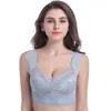 Mulheres Plus Size M-6XL Sem jantes Alta Elasticidade Bra Push Up Respirável Laço Grande Copo Flor Bralette Mulheres Sem Emenda Lingerie