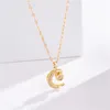 Colares pendentes Creative Clavicle Chain Lua Projeção de aço inoxidável para mulheres Collares de jóias de zircão de luxo Mujerpend