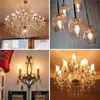 LED Candelabra Bulb 2/4/6W Dimmable Chandelier Light Bulbs (40W Equivalent) C35 Vintage Filament Candle Bulb Flame Tip 360 Degrees Beam Angle