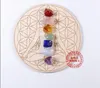 7 stks / set Natural Crystal Gemengde Seven Chakra Healing Stone + Sevens Star Array Houten Plaat Gravel Chips Chakras Home Decor Gift