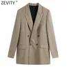 Donna Vintage Colletto dentellato Casual Business Blazer Coat Office Ladies Elegante Outwear Suit Chic Fitting Top CT665 210416