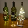 Struny 2M 20led Butelka Wina Cork LED Oświetlenie Miedziane Drut Starry Korek Light Strip Bar Home Decor Battery Zasilany