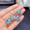 귀걸이 목걸이 빈티지 쥬얼리 세트 럭셔리 moissanite 타원형 펜 던 트 실버 여성 결혼식 파티 기념일 선물 다양 한 스타일