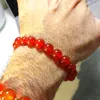 MG1134 nouveau Design Bracelet en pierre naturelle véritable 10 mm Bracelet de perles de pierre de cornaline rouge pour hommes