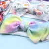 24 pièces imprimé grand arc bébé fille bandeaux balle tissu Knotbow nouveau-nés bandeaux tout-petits bébé bandeau bébé cheveux accessoires