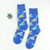 Chaussettes bonneterie PEONFLY femmes Harajuku coton peigné mignon fou heureux dessin animé doux drôle nouveauté rose éléphant Calcetines Hombre