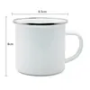 Christmas Enamel Mug Sublimation Coffee Milk Mugs 350ml White DIY Outdoor Travel Tea Cup Heat Transfer Coating Handgrip Cups