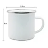 Christmas Enamel mugg Sublime kaffe mjölk koppar 350ml Vit DIY Outdoor Travel Tea Cup Heat Transfer Coating Handtag Cups