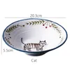 Bowls 8 Inch Ceramic Bowl Noodle Forest Animal Design Large Creative Restaurant Household Flower Dining Plates Sets