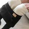 Leggings tascabili invernali morbidi a vita alta per donna Pantaloni spessi in pile Velluto grigio termico da donna caldo 211204