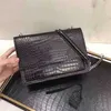 Umhängetaschen Weibliche Tasche 2021 High-End-Gefühl von Krokodilkorn Echtes Leder Designer-Handtaschen Tote Handtasche Messenger Koreanische Kette Nischendesign