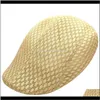 Bérets Chapeaux Casquettes Chapeaux, Foulards Gants Mode Aessories Drop Delivery 2021 Été Unisexe Hommes Femmes Sun Mesh Béret Cap Sboy Golf Cabbie Flat