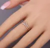 Women Small and Exquisite 925 Sterling Silver Band Rings Color MorningStar Bright Diamonds Thin Party Courtship Proposal Jewelry