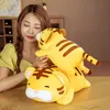 42/55 cm Leuk Liggend Dichte Ogen Tijger Pluche Speelgoed Gevulde Sofa Kussen Zachte Slaapkussen Kinderen Baby Begeleid Pop Birthday Geschenken LA320