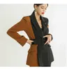 Office Lady Work Pants Tute da donna Slim Hit color manica lunga doppiopetto giacca blazer + pantaloni OL elegante set due pezzi 210518