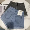 Yaz Gelenler kadın Yüksek Bel Denim Kargo Şort Kadın Streetwear Cepler Ile Kadın ML516 210427