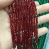 Przezroczysty Dark Red 2mm Szkło Kryształ Rondelle Spacer Koraliki 10 Nici na wiele