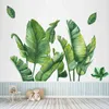 Nordic Vert Feuille Plant Stickers mural Plage Tropical Palm Feuilles Stickers de bricolage pour la décoration de la maison Salon Cuisine 211217