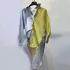 [EWQ] Corée lâche Patchwork femmes chemise revers col à manches longues Hit couleur rayé Blouse femme mode vêtements nouveau Qv524 210410