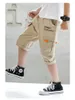 Short adolescent short coton cargo kids with pochets 5 6 7 8 9 10 11 12 13 14 ans garçon pantalon court d'été de haute qualité