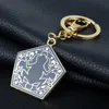 Classic Chocolate Frog Gold Metal Pendant Keychain Magic School Course Chain de clés Ornement Cosplament Collection Bijoux Gift G1019